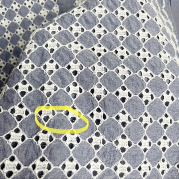 Ann Taylor LOFT The Softened Shirt Chambray Eyelet Popover Blouse - Picture 5 of 13
